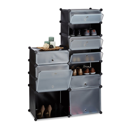Raft pentru pantofi din plastic cu 12 compartimente