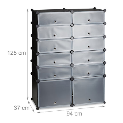 Raft pentru pantofi din plastic cu 12 compartimente