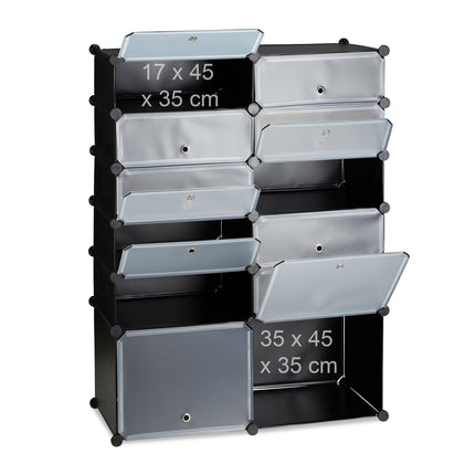 Raft pentru pantofi din plastic cu 12 compartimente