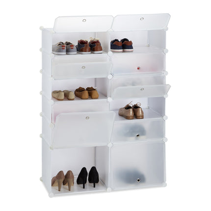 Raft pentru pantofi din plastic cu 12 compartimente
