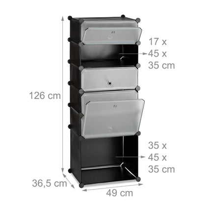 Raft pentru pantofi din plastic cu 6 compartimente