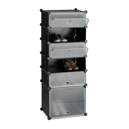 Raft pentru pantofi din plastic cu 6 compartimente