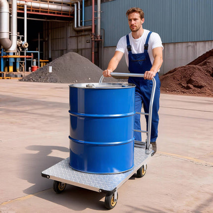 Platform Truck 2000 lb, Foldable Steel, Swivel Wheels