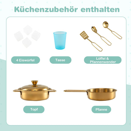 Set de bucătărie de jucărie cu tablă, chiuvetă și cuptor – Verde