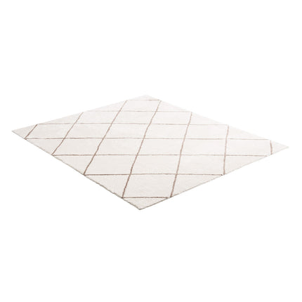Plush Area Rug 8x10 ft, Beige, Non-Slip High Pile