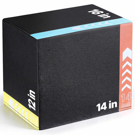Plyometric Jump Box, 3-In-1 16-14-12 Inch, Non-Slip