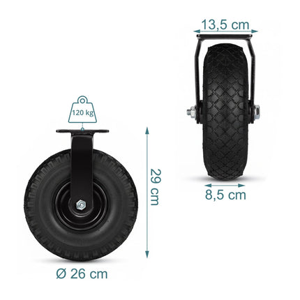 Roți pneumatice cu placă, set de 2