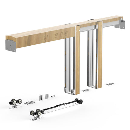 Pocket Door Frame Kit, 24-30 in, Two-Way Soft Close