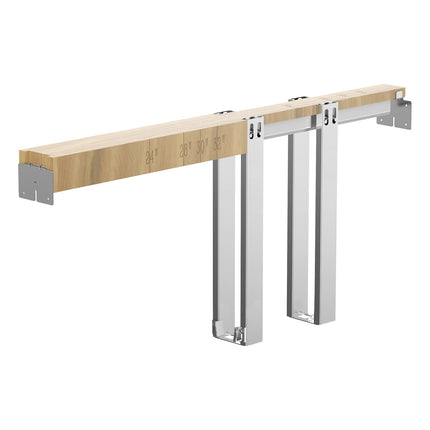 Pocket Door Frame Kit, 24-32 In, Soft Close, Steel