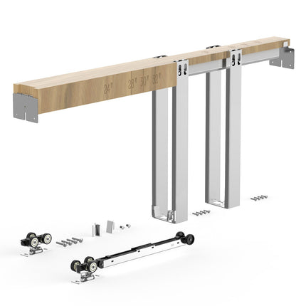 Pocket Door Frame Kit, 24-32 In, Soft Close, Steel