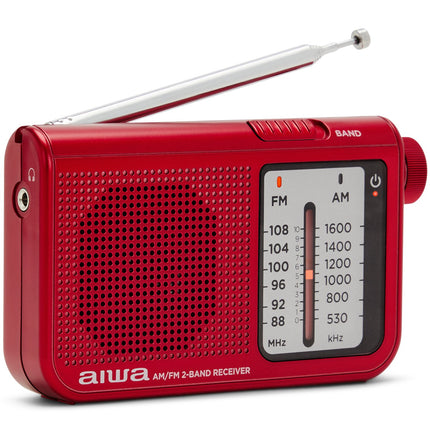 Pocket radio with FM/AM Red