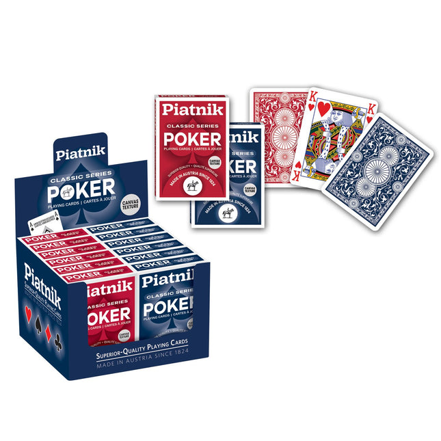 Cărți de joc de poker, dimensiune standard, acoperire din plastic rezistent