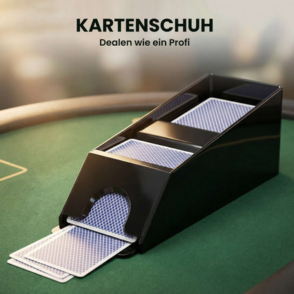 Set de poker cu 500 de jetoane, 2 pachete de cărți, zaruri, cutie pentru 10 jucători