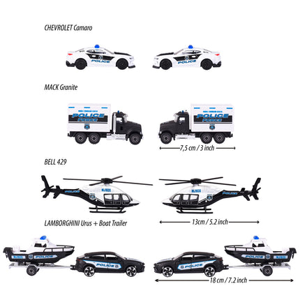 Police Vehicle 4-Pack Gift Box
