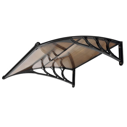 Polycarbonate Door Awning 38 x 40 in, Brown, Drainage