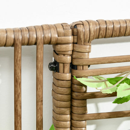 Raised planting in poly rattan with trellis for garden and balcony