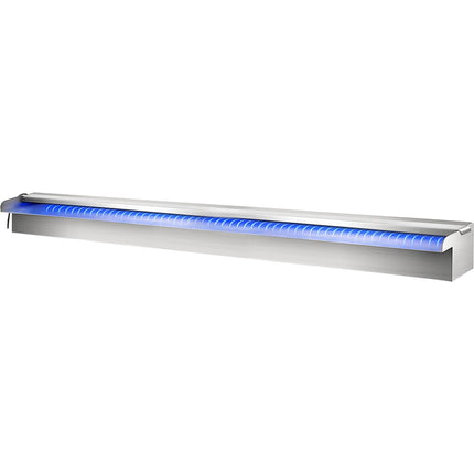 Pool Waterfall Spillway, Stainless Steel, 151 cm, LED Remote