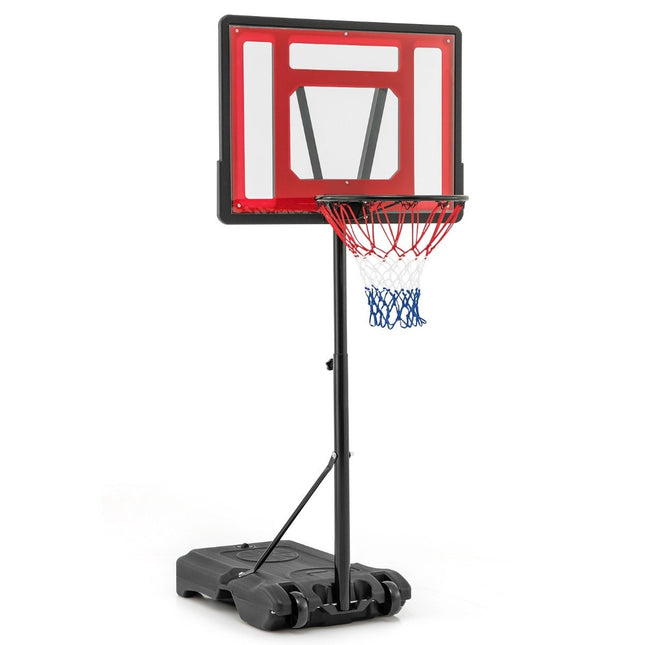 Coș de baschet pentru piscină Stand de baschet exterior 115-135 cm înălțime reglabil roșu