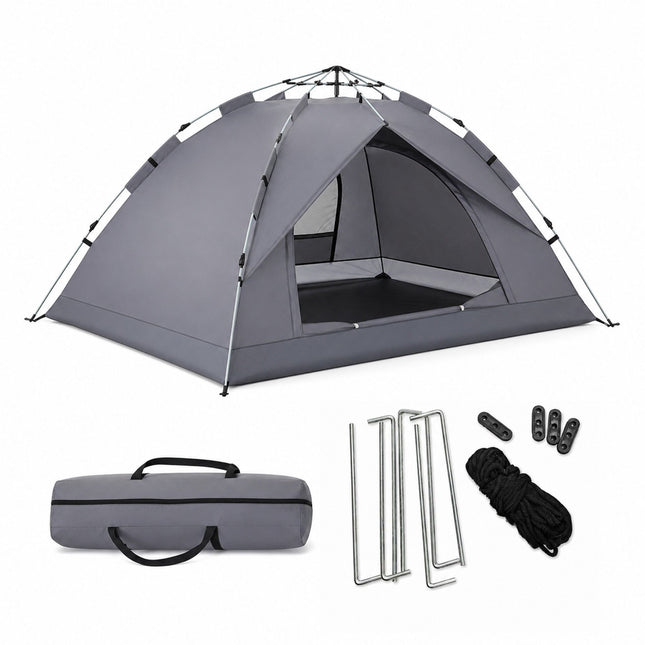 Cort de camping pliabil pentru 3-4 persoane, protecție UV