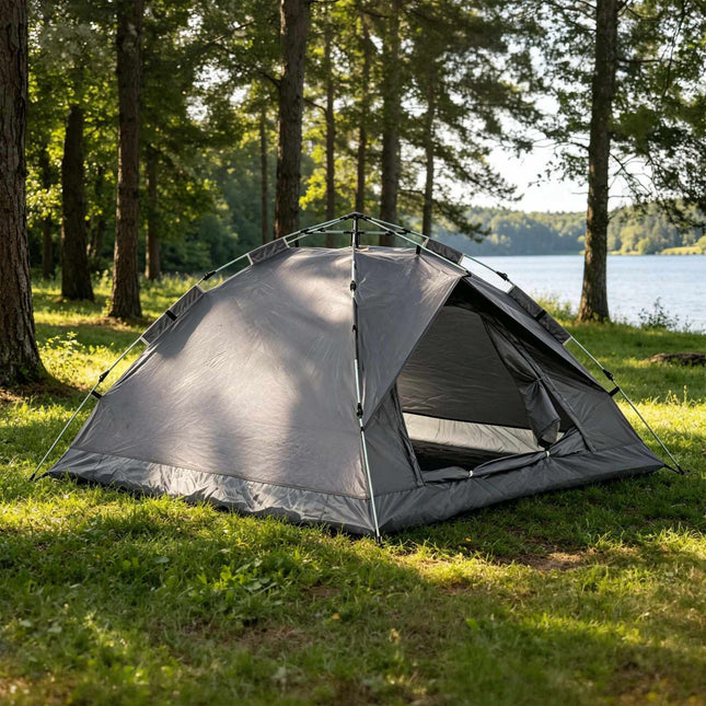 Cort de camping pliabil pentru 3-4 persoane, protecție UV