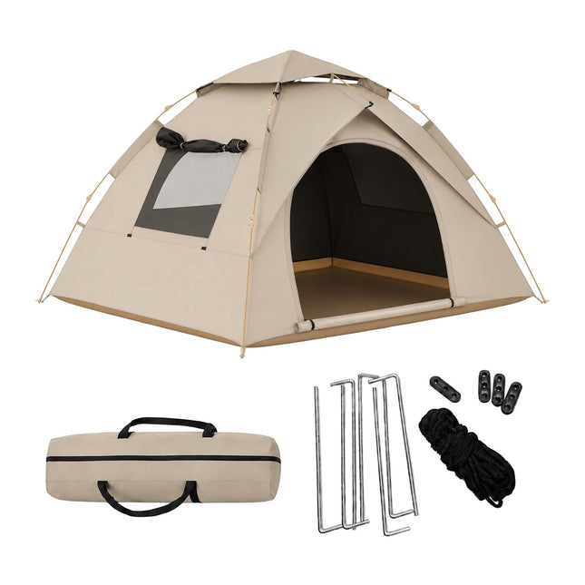 Cort de camping pliabil pentru 3-4 persoane cu căptușeală opacă