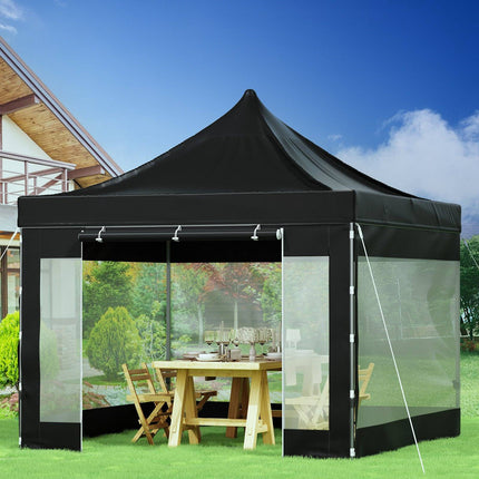 Pop-Up Canopy Tent 10x10 Ft, Sidewalls, Wheeled Bag