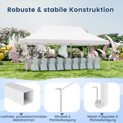 Cort tip copertină tip pop-up pentru evenimente, 300x600 cm, înălțime reglabilă