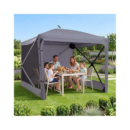 Pop-Up Folding Gazebo with 2 Removable Side Panels, 240 x 240 cm, Dark Grey