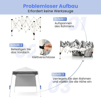 Foișor Pop-Up 2x2m, Ajustabil, Impermeabil, Alb