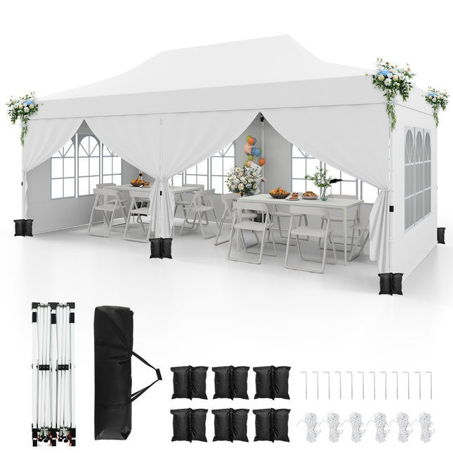 Pavilion pliabil 3 x 6 m, 6 pereți laterali, uși cu fermoar