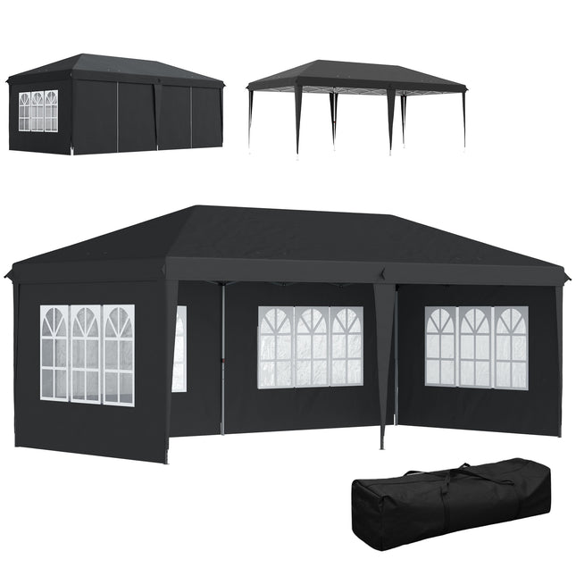 Pavilion pliabil impermeabil 3x6m cu protecție UV, negru