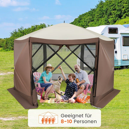 Pavilion pliabil 350x350 cm cu geantă de transport și pereți din plasă