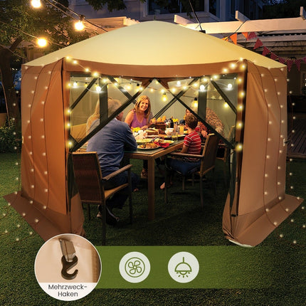 Pavilion pliabil 350x350 cm cu geantă de transport și pereți din plasă