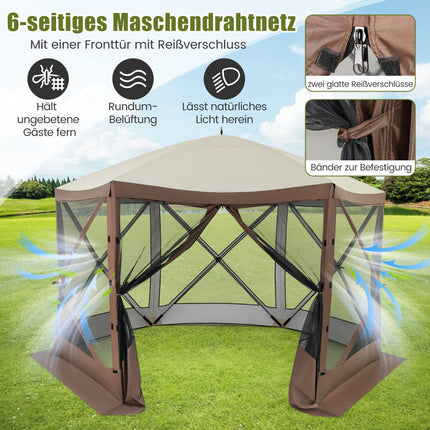 Pavilion pliabil 350x350 cm cu geantă de transport și pereți din plasă