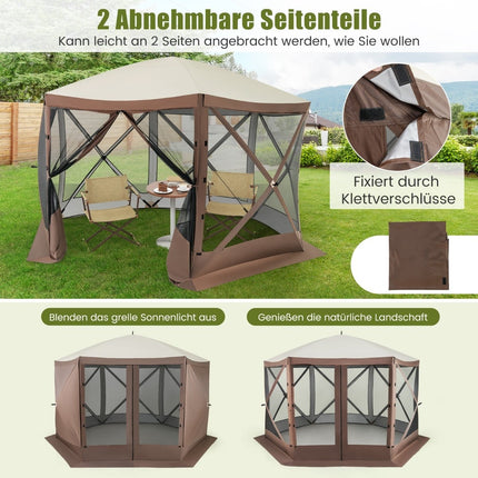 Pavilion pliabil 350x350 cm cu geantă de transport și pereți din plasă