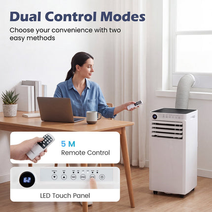 Aparat de aer condiționat portabil 4 în 1, 7000 BTU, dezumidificator și ventilator