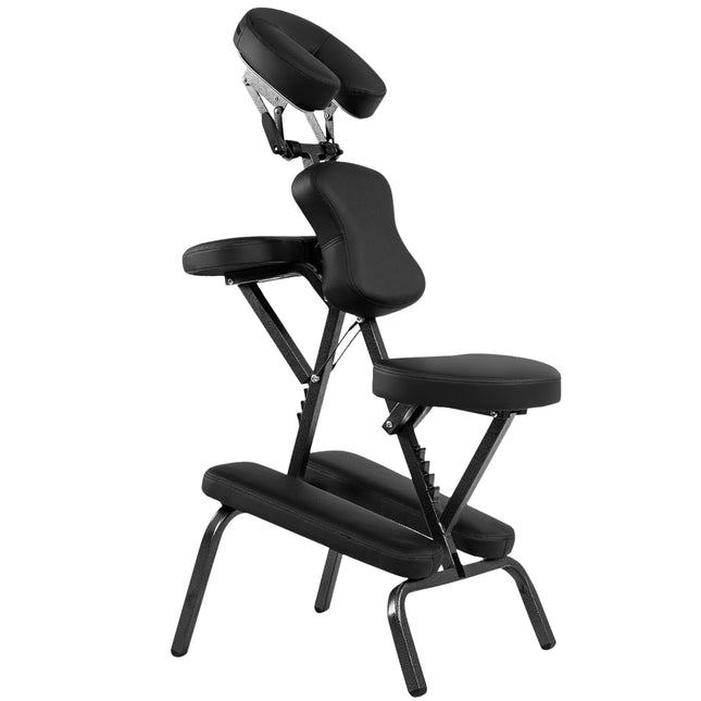 Scaun de masaj portabil reglabil - negru, design pliabil