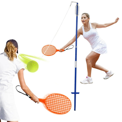 Set portabil reglabil de tetherball cu rachete