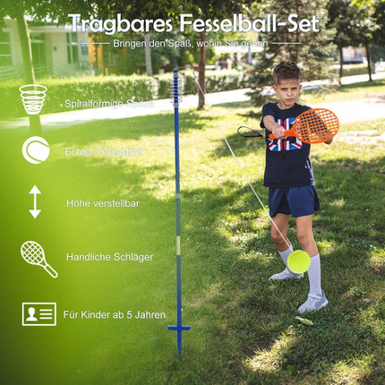 Set portabil reglabil de tetherball cu rachete