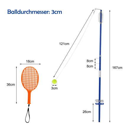 Set portabil reglabil de tetherball cu rachete