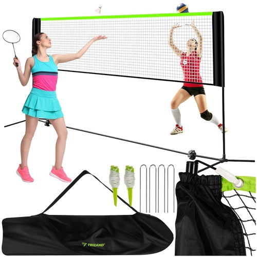 Set portabil reglabil de volei, badminton, fileu de tenis