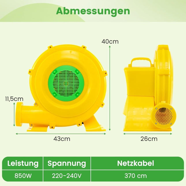 Suflantă de aer portabilă 850W cu mâner și ancore de sol