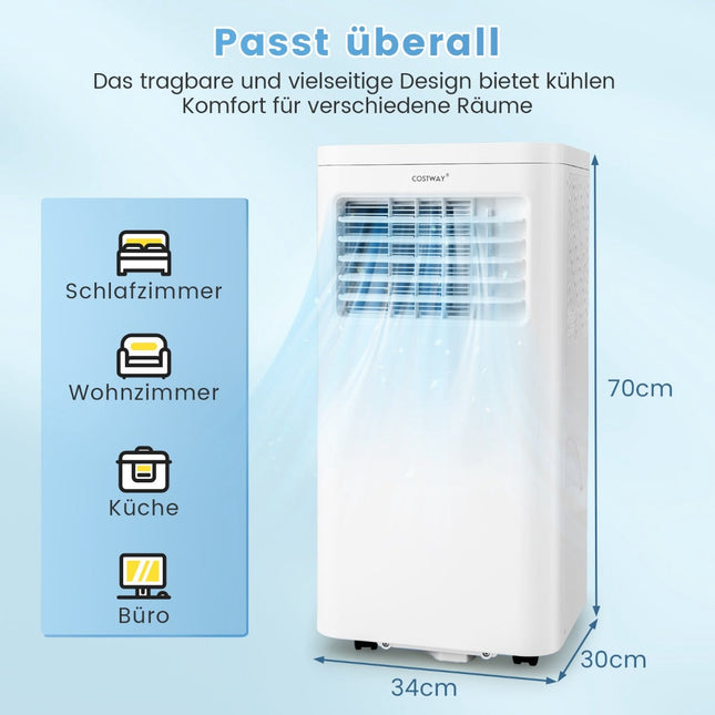 Aparat de aer condiționat portabil 2,5 kW, 4 în 1 cu dezumidificator