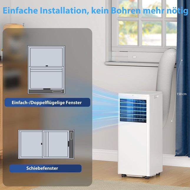 Aparat de aer condiționat portabil 7000 BTU, răcire 4 în 1, dezumidificator