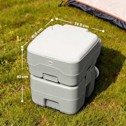 Toaletă portabilă de camping, rezervor de apă uzată de 20 l, capacitate 147 kg