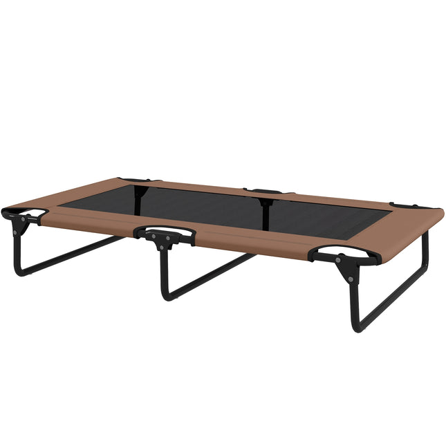 Portable Elevated Dog Bed, Raised Pet Bed with Breathable Mesh, for Large Dogs, Coffee