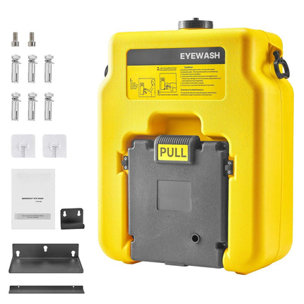 Portable Eyewash Station, 14 Gallon, Dual Spray, Wall Mount