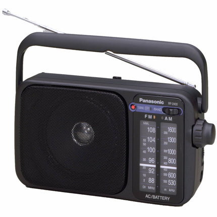 Portable FM and AM Radio with Digital Tuner and AFC, 10 cm Speaker, Black