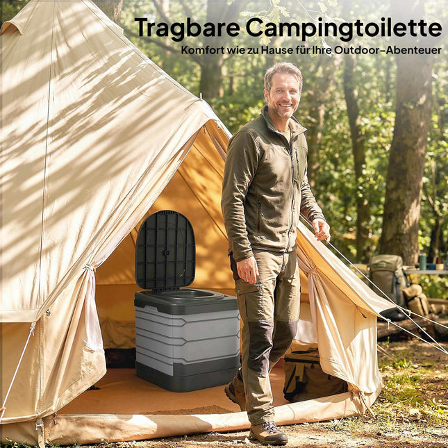 Toaletă pliabilă portabilă pentru camping cu 12 saci, capacitate 150 kg