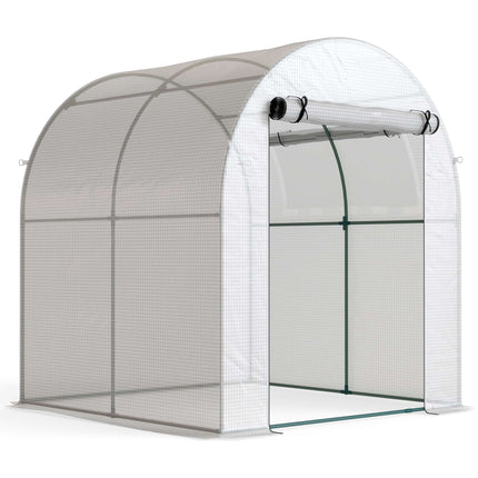 Seră portabilă cu cadru de oțel, capac din plastic, 6x6 ft